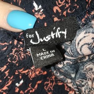 Orange and black strapless romper